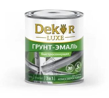 DECOR LUXE Грунт-эмаль 3в1 быстросохнущая 30мин Зеленая 1,9кг (Кубанские краски)