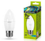 43575 Ergolux LED-C35-9W-E27-4K 4000K лампа светодиодная Свеча