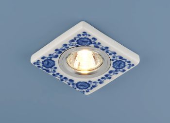 Точечный светильник - 9034 керамика MR16 бело-голубой